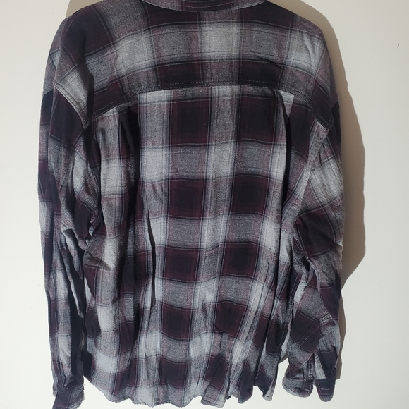 2xl faded glory button up flannel shirt - Picture 2 of 3